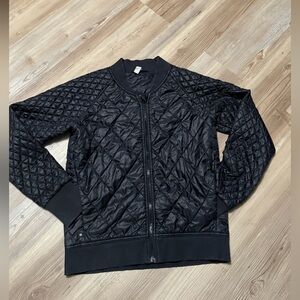 Athleta Black Quilted bomber Jacket.
